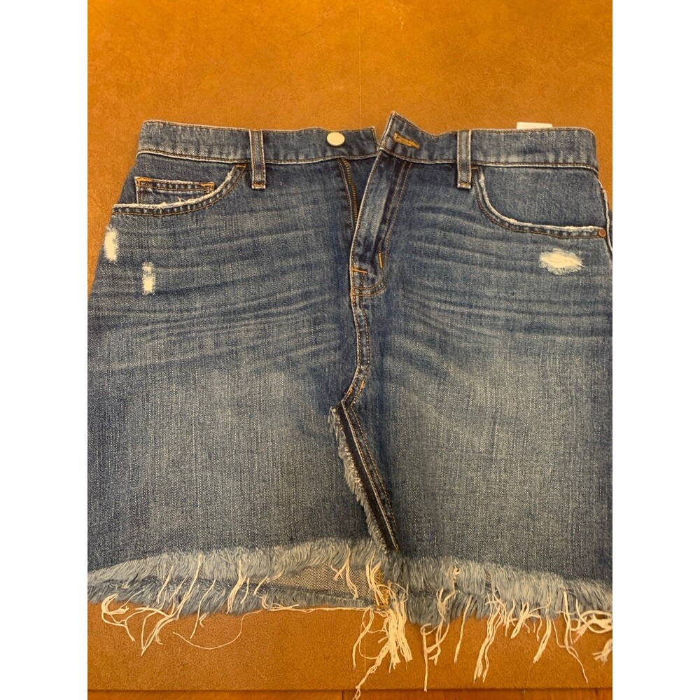 Sanctuary Blue Denim Mini Skirt Size 28 Frayed Hem Cutoff Distressed Casual